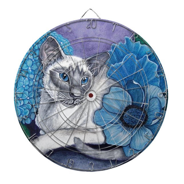 Blue Point Siamese Cat Dartboard (Front)