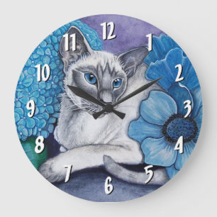 Blue Point Siamese Cat Large Clock