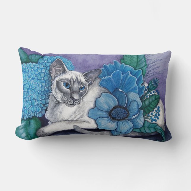 Blue Point Siamese cat Lumbar Cushion (Front)