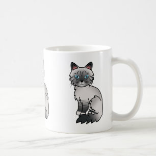 Blue Point Tabby Birman / Ragdoll Cat Cartoon Art Coffee Mug