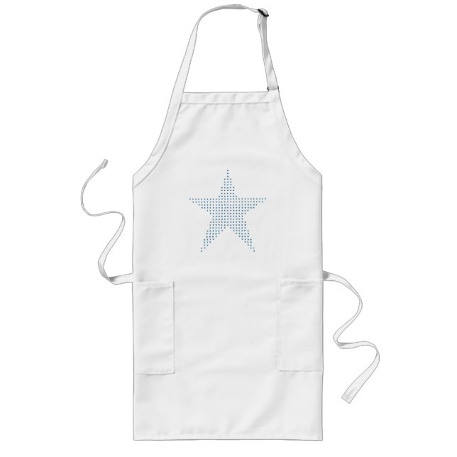 Blue pointillism star painting aprons (Front)