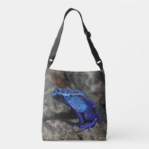 Blue Poison Dart Frog, Bright Blue Frog Crossbody Bag