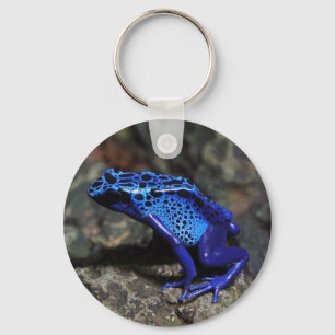 Blue Poison Dart Frog, Bright Blue Frog Key Ring
