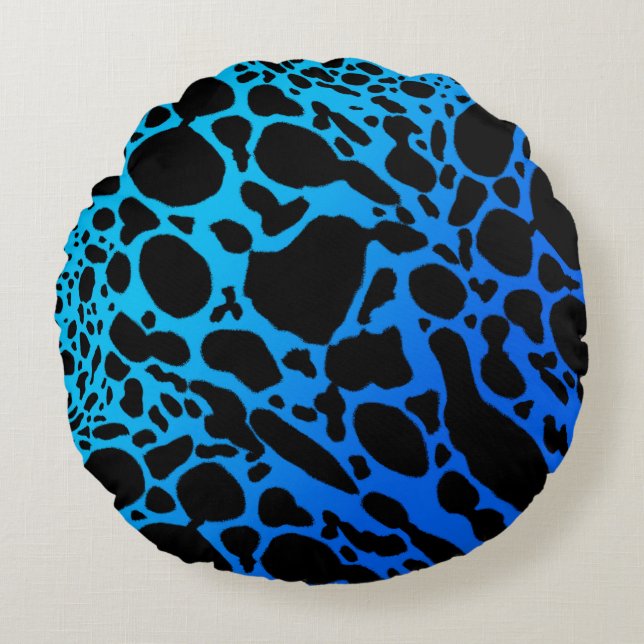 Blue Poison Dart Frog Round Cushion (Front)