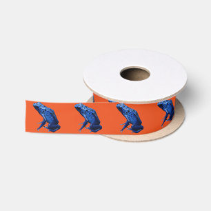 Blue Poison Dart Frog Satin Ribbon