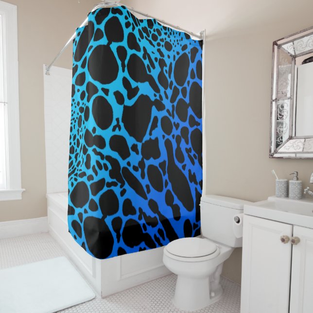 Blue Poison Dart Frog Shower Curtain (In Situ)