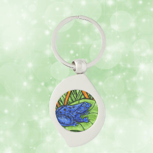 Blue Poison Vibrant Frog Key Ring