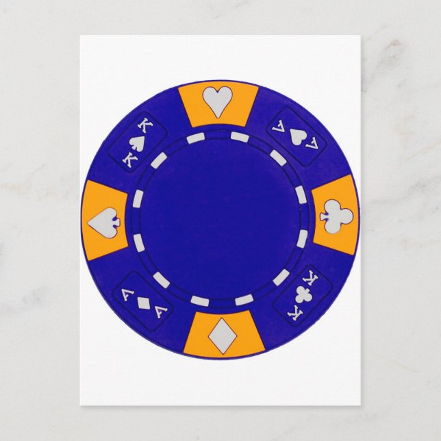 Blue Poker Chip Postcard (Front)