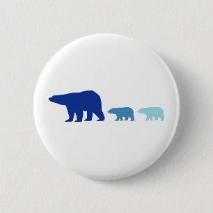 Blue Polar Bear 6 Cm Round Badge