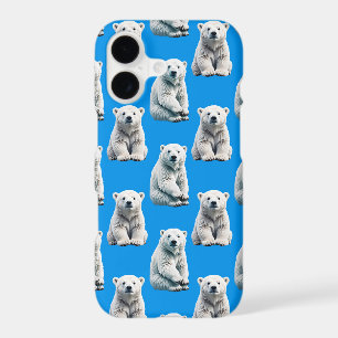 Blue Polar Bear Pattern Design 