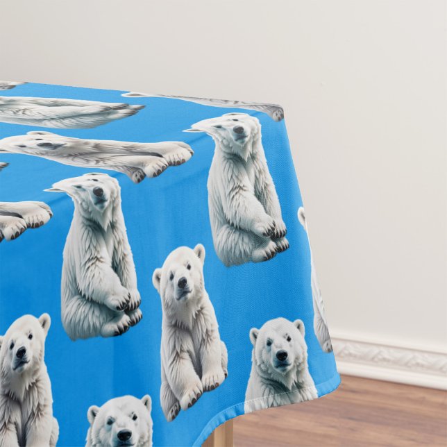 Blue Polar Bear Pattern Design  Tablecloth (Creator Uploaded)