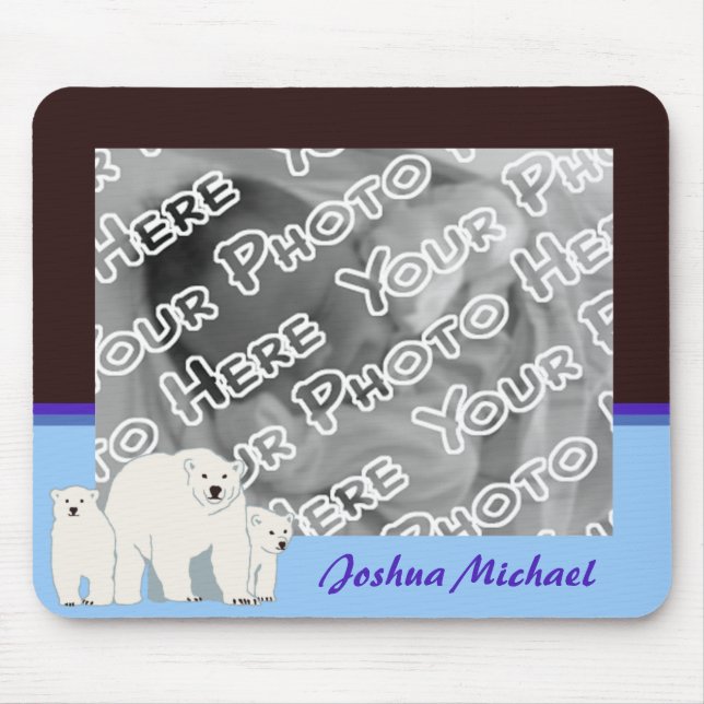 Blue Polar Bears Mousepad (Front)