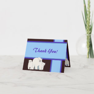Blue Polar Bears Thank You Card