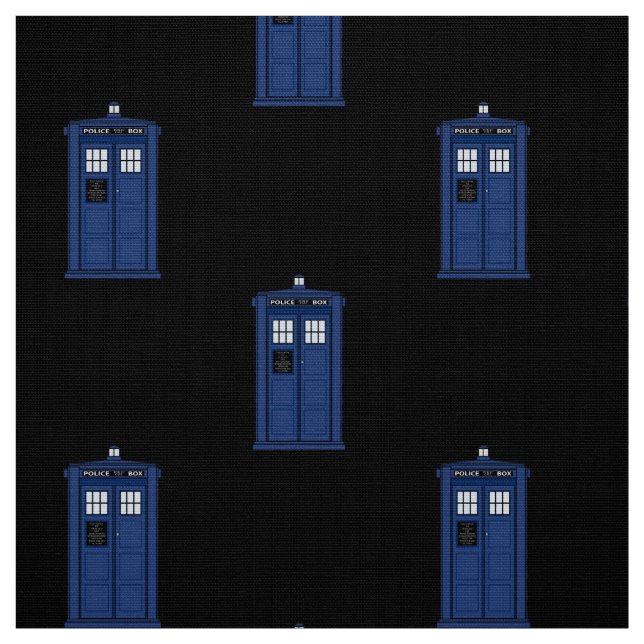 Blue Police Box Fabric British Science Fiction (Swatch)