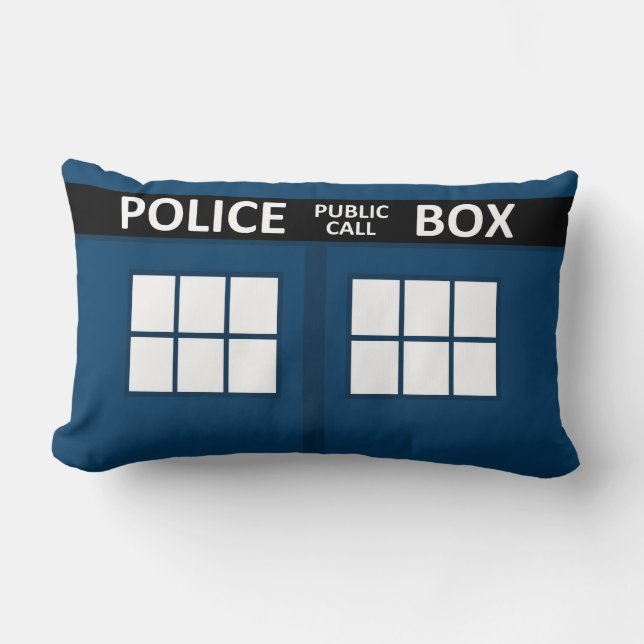 Blue Police Box Pillow (Front)