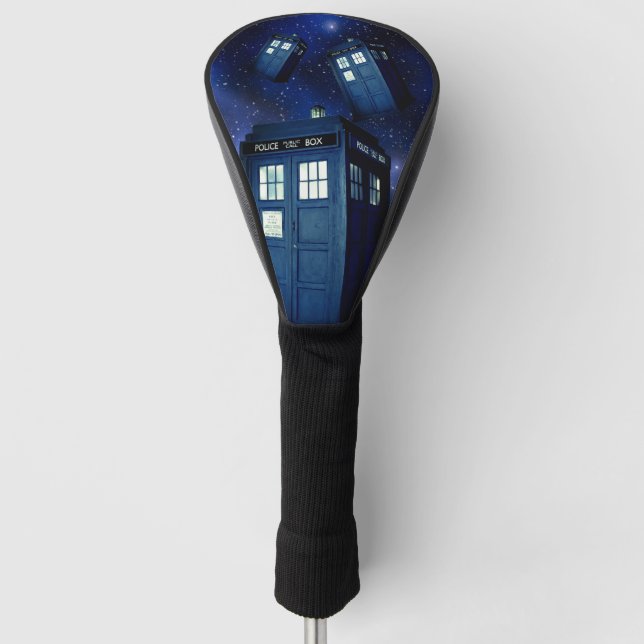 Blue Police Call Box Golf Head Cover (Front)