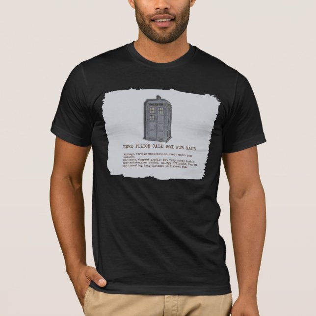 Blue Police Call Box Parody T-Shirt (Front)