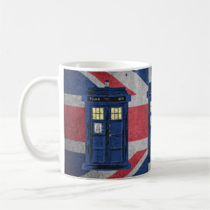 Blue Police Public Call Box - UK Time Travel 1 Coffee Mug