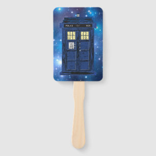 Blue Police Public Call Box - UK Time Travel 1 Hand Fan