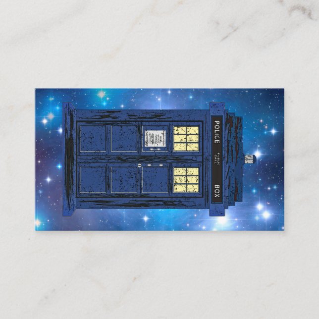Blue Police Public Call Box - UK Time Travel 1 Place Card (Front)