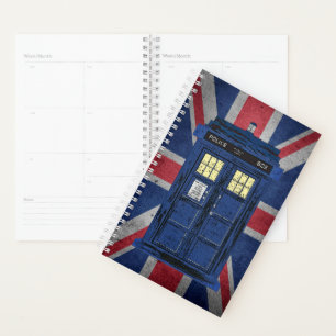 Blue Police Public Call Box - UK Time Travel 1 Planner