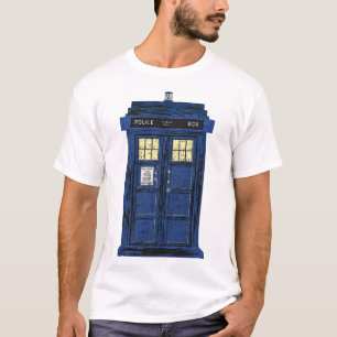 Blue Police Public Call Box - UK Time Travel 1 T-Shirt
