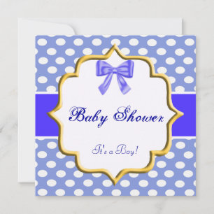 Blue Polka Dot Baby Shower Invitation