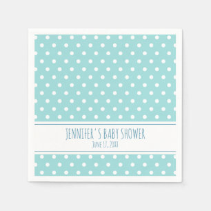 Blue Polka Dot Boy Baby Shower Napkin