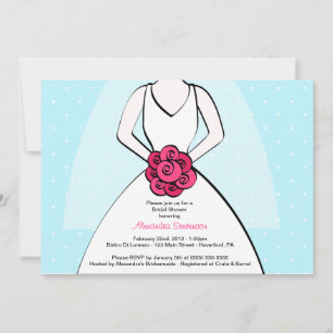 Blue Polka Dot Bridal Shower Invitation