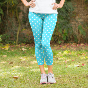 Blue Polka Dot Capri Leggings