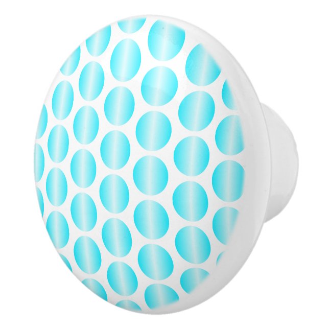 Blue Polka Dot Design Ceramic Knob (Right)