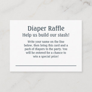 Blue Polka-Dot Diaper Raffle Instructions & Ticket Enclosure Card