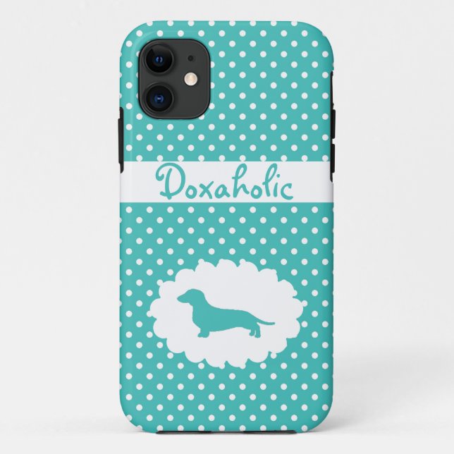 Blue Polka Dot Doxaholic Case-Mate iPhone Case (Back)