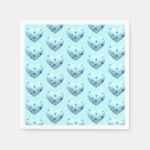 Blue Polka Dot Heart Valentine’s Day Baby Boy Napkin