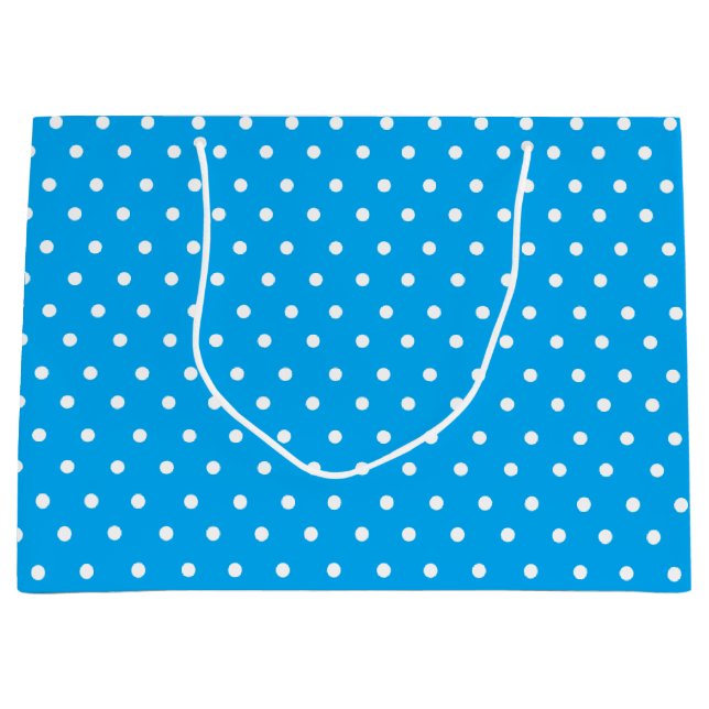 Blue Polka Dot Large Gift Bag (Front)