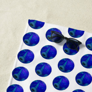 Blue Polka Dot Lawn Bowls, Beach Towel