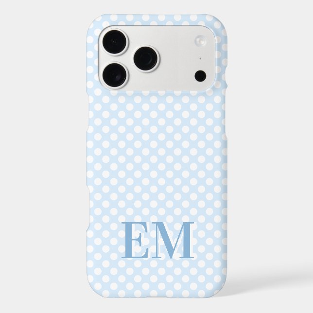 Blue Polka Dot Modern Brand Monogram   (Back)