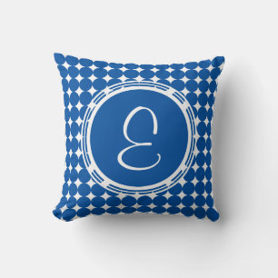 Blue Polka Dot Monogram Cushion
