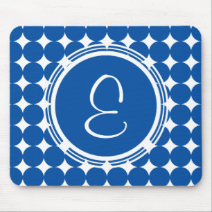 Blue Polka Dot Monogram Mouse Mat