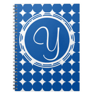 Blue Polka Dot Monogram Notebook