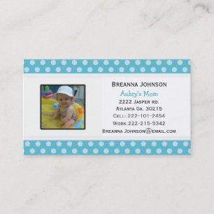 Blue Polka Dot: Mum Contact Card