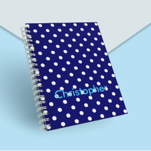 Blue Polka Dot Notebook