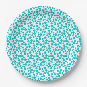 Blue polka dot paper plate