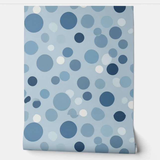 Blue Polka Dot Pattern Design Wallpaper (Unrolling)