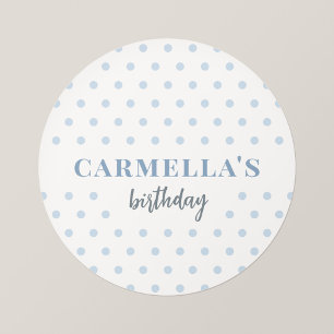 Blue Polka Dot Personalised Birthday Stickers