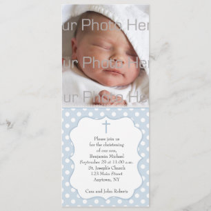 Blue Polka Dot Religious Photo Card