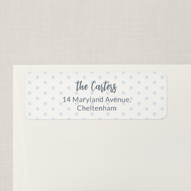 Blue Polka Dot Return Address Label (Blue Polka Dot - Personalized Return Address Sticker)