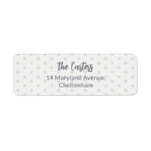 Blue Polka Dot Return Address Label