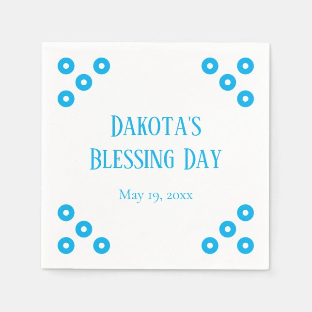Blue Polka-dot Special Event Napkin (Front)