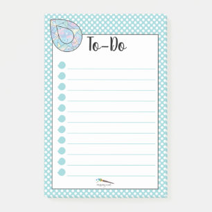 Blue Polka Dot Teardrop Diamond TO-DO's Post-it Notes